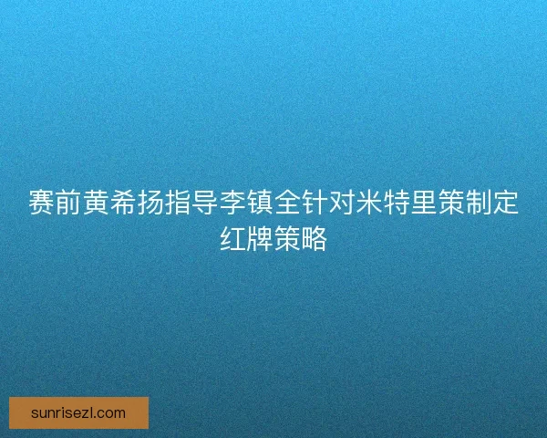 赛前黄希扬指导李镇全针对米特里策制定红牌策略